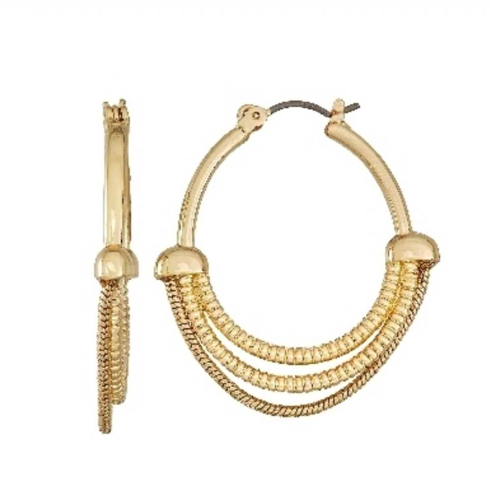 Chain hoop earrings